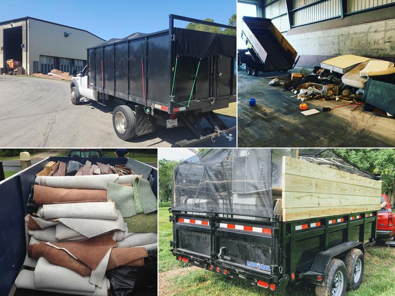 Rock-it Junk Removal truck and hauling loads